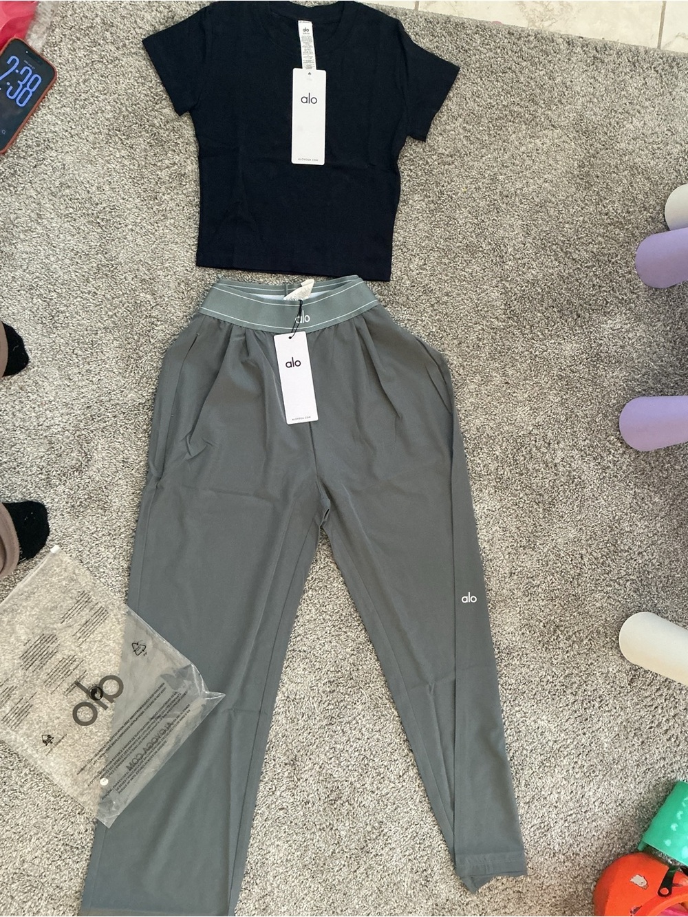 ALO Yoga Women's Slate Gray High-Rise Track Joggers
